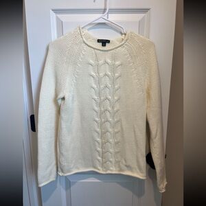 J Crew Mercantile Women’s Ivory Roll Neck Knit Sweater 100% Cotton Size Small